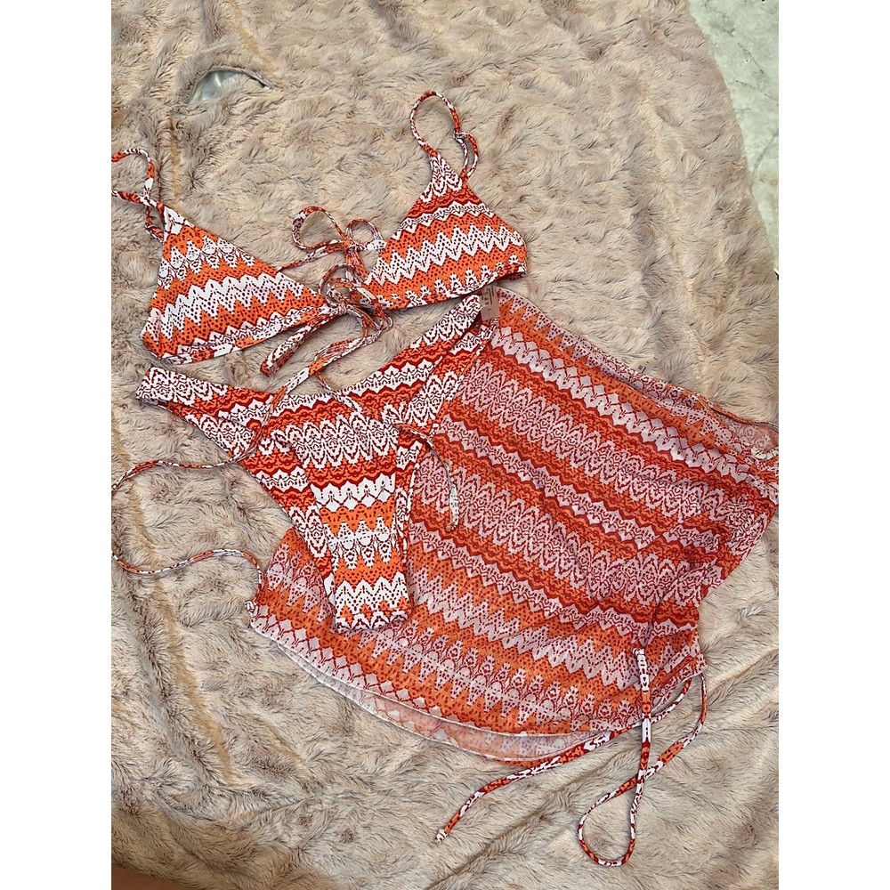 Shein 3 piece Boho Bathing Suit and Coverup L